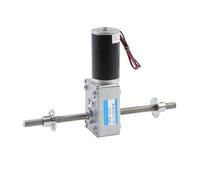 GUYU Gear Motor M8 Double Threaded Shaft 12-470RPM Reversible Adjustable Speed Self Lock 12V 24V DC Worm Geared with Flange YUGU(5RPM-24V,Motor with flange)