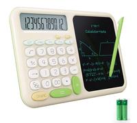 GUYUCOM Calculatrice de Bureau avec Bloc-Notes pour Collège et Lycée - Écran HD 12 Chiffres, Design Simple à Grosses Touches PVC, Calculatrice de Base Mignonne pour École, Bureau et Maison