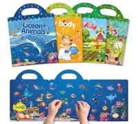 GUYUCOM Livres Gommettes Enfants,Pack 4-Animaux marins,Ferme,Insectes,Corps