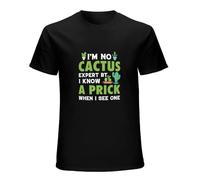 GUYUNTI Bww Print Ltd I'm No Cactus Expert But I Know A Prick When I See One Funny Rude Explicit Adult T Shirt Men's Black S