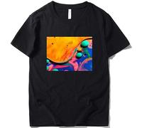 GUYUNTI Fantasy Trippy Gefertigte Bedruckte T-Shirts Aus Cotton T-Shirt Black XL