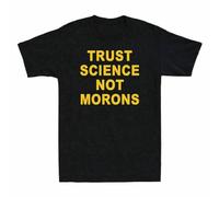 GUYUNTI jiujing Men's Trust Science Not Morons T-Shirt Funny Nerdy Novelty Men's Cotton T-Shirt Black S