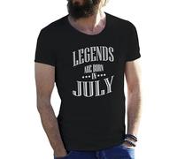 GUYUNTI Legends are Born in July ENS T Shirt Men's Black XL