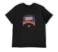 GUYUNTI Major League II Logo Baseball Cap Men's T Shirt Glasses Ricky Vaughn Comedy Top Men Black S