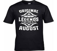 GUYUNTI Mens Birthday T-Shirt Gift Legends 18th 21st 30th 40th 50th 60th 70th August T-Shirt Black S