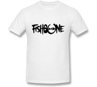GUYUNTI Men's Fishbone Band Logo Black T Shirt by Maven T-Shirt White L