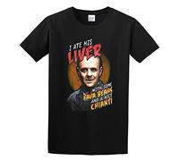 GUYUNTI Silence of The Lambs I His Ate Liver with Fava Beans Hannibal T-Shirt Black M