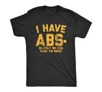 GUYUNTI Taitai Men's I Have Abs-Olutely No Idea What I'm Doing Tshirt Funny Workout Fitness T-Shirt Black M