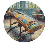 Guzheng Rond Puzzle 195 Pièces pour Musique Instrument Musique Adultes Enfants Forme d'animal DIY Résumé Paysage des Cadeau Original Décoration Murale Classique 195 PCS