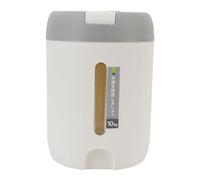 Guzziker Kitchen Rice Keeper Bin with Scoop | Light Grey 10kg Push-Button Lid Sealed Cereal Keeper, Roomy Bin for Rice and Mixed Grains