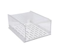 Guzziker Poubelle de garderobe transparente à verrouillage avec tiro | Étagère de garde-robe empilable transparente offrant 92 % de clarté pour garder les vêtements visibles et bien rangés.