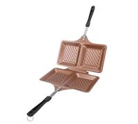 Guzziker Presse à sandwich antiadhsive double face sur cuisinire (Or) | Cette presse en fonte cuit deux portions à la fois et fonctionne sur des cuisinières à gaz ou sur des feux de camp.