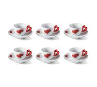 Guzzini 8008392290063 Set DE 6 A' Cafe avec sous-Tasses Love