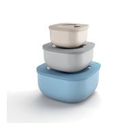 Guzzini 8008392306863 Kitchen Active Design Lot DE 3 RECIPIENTS HERMETIQUES, Multicolore (Assisté) 19.5 x 19.5 x 9.3 cm