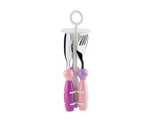 GUZZINI - Bimbi, Ménagère BILLO pour Filles - Rose, 6,3x6,3X h21 cm - 07500252