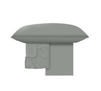 GUZZINI Botanical - Parure de Lit avec 1 Drap Housse 90x200 Coton 100% Bio Certifié OekoTex Antiacarien Hypoallergénique Respirant Surmatelas Haut 30 cm, 1 Taie Oreiller 50x80 et 1 Drap Plat 150x280