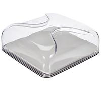 Guzzini, Cloche À Fromage Carrée Gocce, 25,5 x 25,5 x h11,5 cm, Gris Ciel D'hiver