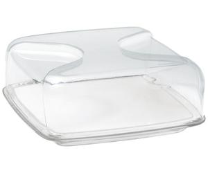 Guzzini, Cloche À Fromage Carrée Gocce, 25,5 x 25,5 x h11,5 cm Taille Unique Transparent