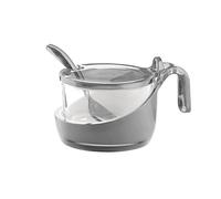 Guzzini, Coupelle À Fromage/Confiturier/Sucrier Bicolore Avec Petite Cuillère, 13,8 x 10 x h8 cm