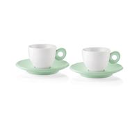 Guzzini - EVERYDAY Lot de 2 tasses à café avec soucoupe - Vert mauve - 081700243