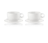 Guzzini Fratelli Gocce, Set de 2 Tasses à Petit-déjeuner avec sous-Tasses, SMMA|Porcelain
