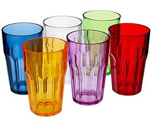 Guzzini Fratelli Happy Hour, lot de 6 grands gobelets, SAN 07230652, Couleurs/Décors Assortis