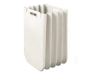 Guzzini Home Poubelles, Blanc Lait, Unique | Pliable et peu encombrant, 25 l, multi-usage, avec poignées et bord de fermeture de sac, en plastique recyclé