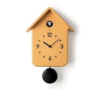 Guzzini, Horloge Coucou A/Pendule Qq, 24,8 x 12 x h39 cm, Ocre | Capteur photosensible, coucou silencieux ON/OFF, pendule amovible, utilisation murale ou posée, oiseau animé.