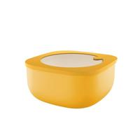 Guzzini - Kitchen Active Design, STORE&MORE BIO, Contenitore Ermetico Basso per Frigo/Freezer/Microonde (L) - Giallo Mango, 19,5 x 19,5 x h9,3 cm | 1900 cc - 170721236