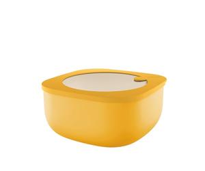 Guzzini - Kitchen Active Design, STORE&MORE BIO, Contenitore Ermetico Basso per Frigo/Freezer/Microonde (L) - Giallo Mango, 19,5 x 19,5 x h9,3 cm | 1900 cc - 170721236