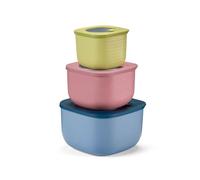 Guzzini - Kitchen Active Design, Store & More Bio Lot de 3 récipients hermétiques hauts pour réfrigérateur/congélateur/micro-ondes - Multicolore, 19,5 x 19,5 x H 12,3 cm | 750/1550/2800 cc - 17072652