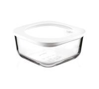 Guzzini - Kitchen Active Design, STORE&MORE GLASS, Récipient hermétique en verre pour réfrigérateur/congélateur/four à micro-ondes (L) - Transparent, 19,5 x 19,5 x h9,3 cm | 1900 cc - 11330211