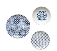 Guzzini - LE MAIOLICHE Set 6 Places Table, Assiettes Plates, Plats Creux, Plats Fruits/Dessert - Bleu Méditerranée - 10290976