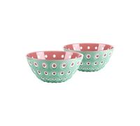 Guzzini - Lot de 2 bols. 12 « Le Murrine » (Vert Matcha-Blanc-Malva)