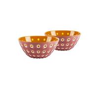 Guzzini - Lot de 2 bols de 12 cm. Le Murrine (Mauva-Blanc-Caramello)