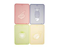 Guzzini Lot de 4 planches de préparation en silicone, multicolore