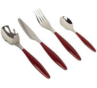 Guzzini, Ménagère 24 Pièces, 15,8 x 7,5 x h25,5 cm, Rouge Transparent
