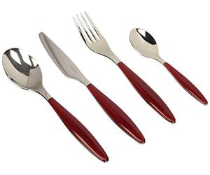 Guzzini, Ménagère 24 Pièces, 15,8 x 7,5 x h25,5 cm, Rouge Transparent
