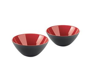 Guzzini - My Fusion, Set de 2 Bols - Noir/Rouge, Ø 12.5 x h5 cm | 260 CC - 281412140