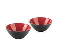 Guzzini - My Fusion, Set de 2 Bols - Noir/Rouge, Ø 12.5 x h5 cm | 260 CC - 281412140