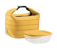 Guzzini, Petit Sac Isotherme A/Compartiment Fraicheur Handy, (Bag) 22 x 18 x h22 cm; (Container) 19,6 x 19,6 x h7 cm - 1400cc, Ocre
