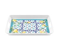 Guzzini - Plateau rectangulaire avec poignées en mélamine, couleurs variées, FLOWER&LEMON'"