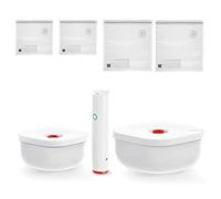 Guzzini - SAVE IT Ensemble d'Aspirateur : Contenants de 450/975 cc, Pompe, 2 Petits/2 Grands Sacs, Boîte-Cadeau - Blanc, 20 x 20 x h10 cm - 11850911