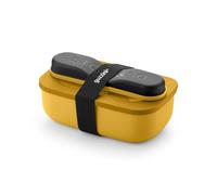 Guzzini - Store&Go, Boîte à déjeuner avec couverts de voyage - Jaune mangue, 20 x 12 x h 7 cm - 900 cc - 171102236
