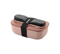 Guzzini - Store&Go, Boîte à déjeuner avec couverts de voyage - Rose fleur de pêche, 20 x 12 x h 7 cm - 900 cc - 171102251