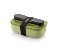 Guzzini - Store&Go, Boîte à déjeuner avec couverts de voyage - Vert avocat, 20 × 12 × H 7 cm - 900 ml - 171102253