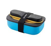 Guzzini - Store&GO, Boîte à Lunch avec Couverts de Voyage - Jaune/Bleu, 20 x 12 x h7 cm | 900ml - 171102165