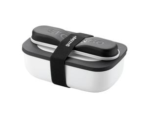 Guzzini - Store&GO, Coffret Lunch Box avec Couverts de Voyage - Blanc 20 x 12 x h7 cm | 900ml - 17110211