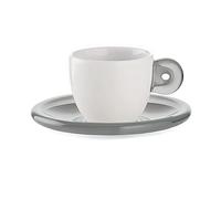 Guzzini Tasses à café Fratelli Gocce, Porcelaine, Gris Ciel, Lot de 6 Pièces