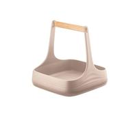 Guzzini - Tierra, All Together, Organisateur de Table en Bois et Plastique Recyclé - Gris Colombe, 22x22xh22,5 cm - 179300158